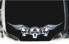 chrome winged skulls vinyl graphics on car hood